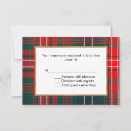 Wilson Tartan Kariert Wedding RSVP Card Karte