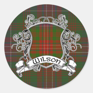 Wilson-Tartan-Schild Runder Aufkleber