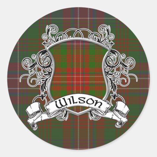 Wilson Tartan Shield Runder Aufkleber (Vorderseite)
