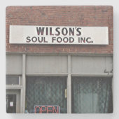 Wilson's Soul Food, Athen, Georgien, Marmor-Unters Steinuntersetzer (Vorderseite)