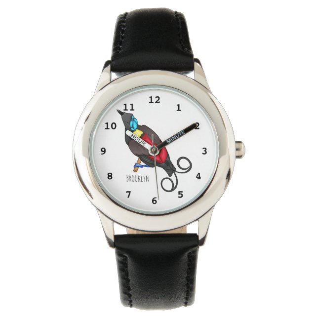 Wilsons Vogel-of-Paradies-Vogel-Cartoon Armbanduhr (Vorderseite)