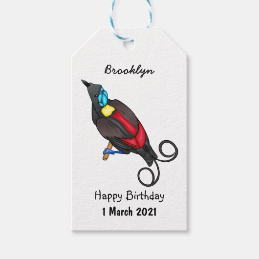 Wilsons Vogel-of-Paradies-Vogel-Cartoon Geschenkanhänger (Vorderseite)