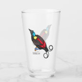 Wilsons Vogel-of-Paradies-Vogel-Cartoon Glas (Rückseite)