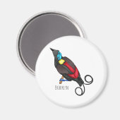 Wilsons Vogel-of-Paradies-Vogel-Cartoon Magnet (Vorderseite/Rückseite)
