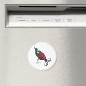 Wilsons Vogel-of-Paradies-Vogel-Cartoon Magnet (In Situ (Geschirrspüler))