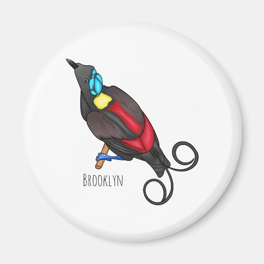 Wilsons Vogel-of-Paradies-Vogel-Cartoon Magnet (Vorne)