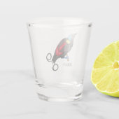 Wilsons Vogel-of-Paradies-Vogel-Cartoon Schnapsglas (Rückseite)