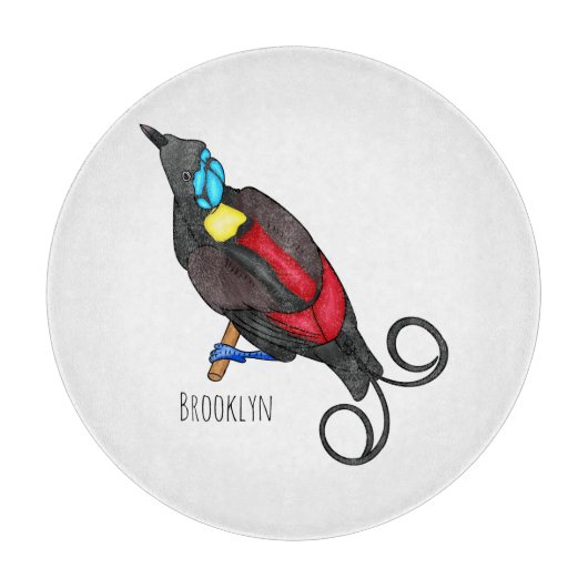 Wilsons Vogel-of-Paradies-Vogel-Cartoon Schneidebrett (Vorderseite)