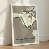 Wilsons Warbler-Migrationskarte - Minimalistisch Poster