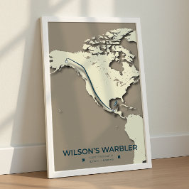 Wilsons Warbler-Migrationskarte - Minimalistisch Poster