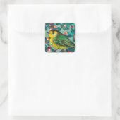 Wilson's Warbler Quadratischer Aufkleber (Tasche)