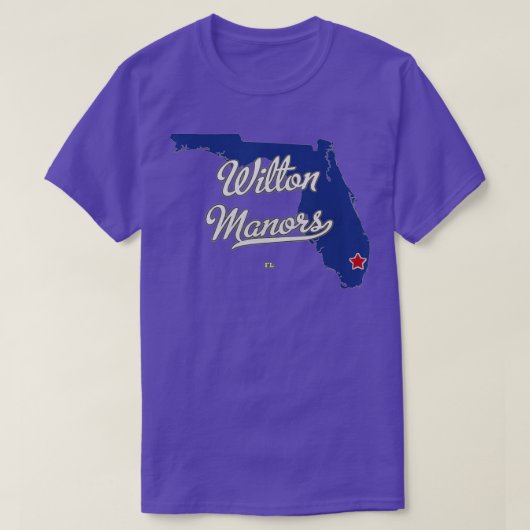 Wilton Manors Florida FL Karte T-Shirt (Design vorne)
