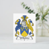Wiltshire Familienwappen Postkarte (Stehend Vorderseite)