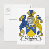 Wiltshire Familienwappen Postkarte (Vorne/Hinten)