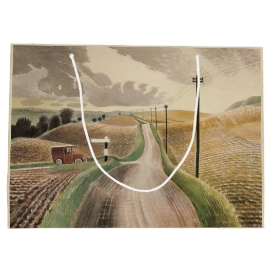 Wiltshire Landscape (von Eric Ravilious) Große Geschenktüte (Rückseite)