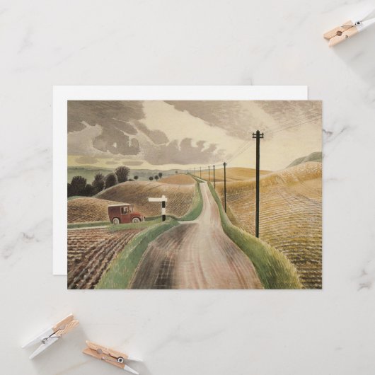 Wiltshire Landscape (von Eric Ravilious) Karte (Vorderseite/Rückseite Beispiel)