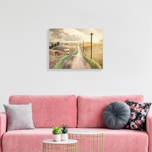 Wiltshire Landscape (von Eric Ravilious) Leinwanddruck (Insitu (Wohnzimmer))