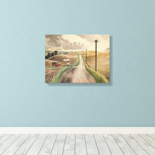 Wiltshire Landscape (von Eric Ravilious) Leinwanddruck (Insitu (Holzboden))