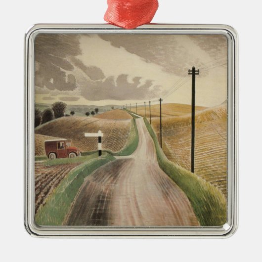 Wiltshire Landscape (von Eric Ravilious) Ornament Aus Metall (Vorne)