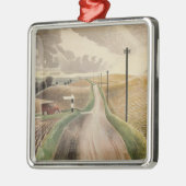 Wiltshire Landscape (von Eric Ravilious) Ornament Aus Metall (Links)