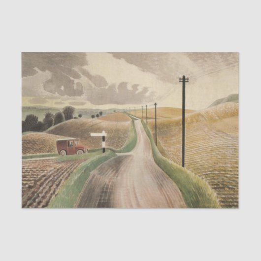 Wiltshire Landscape (von Eric Ravilious) Seidenpapier (Vorderseite)