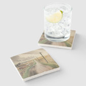 Wiltshire Landscape (von Eric Ravilious) Steinuntersetzer (Seitenansicht)