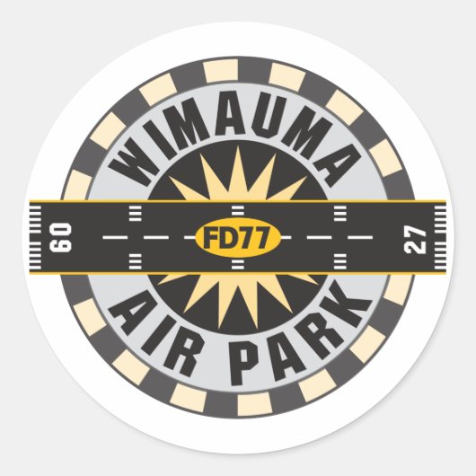 Wimauma Air Park, FL FD77 Flughafen Runder Aufkleber (Vorderseite)