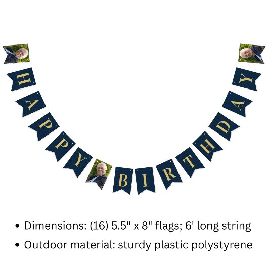 Wimpel Flagge Foto Marine Gold 80. Geburtstag