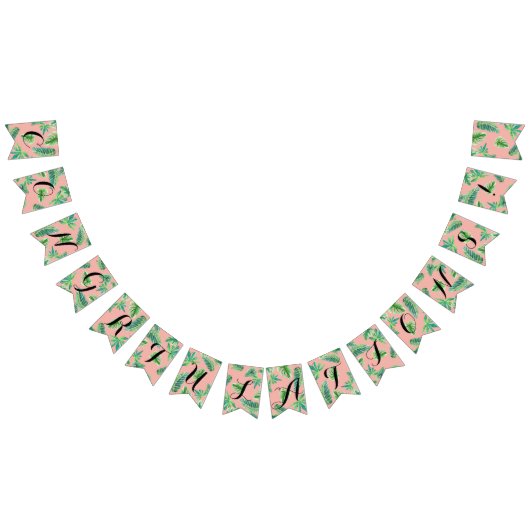 Wimpel-Glückwunsch-rosa Blatt-Abschluss Wimpelkette (Alle)