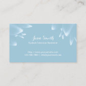 Wimper-Erweiterungs-elegantes mit Blumenhellblaues Visitenkarte (Rückseite)