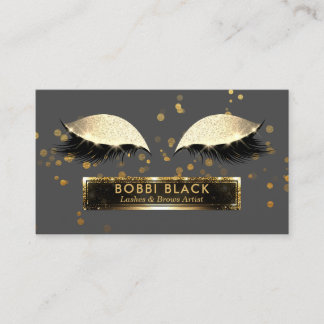 Wimper-Erweiterungs-Goldconfetti-Zauber-Make-up Visitenkarte