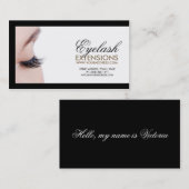 Wimper-Erweiterungs-schwarze Grenzeinfache weiße Visitenkarte (Vorne/Hinten)