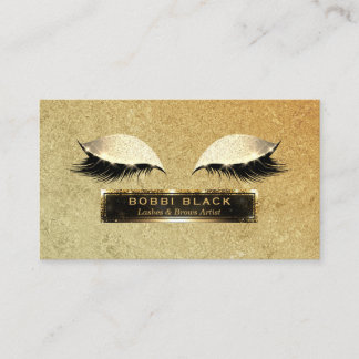 Wimper-Erweiterungs-schwarzes Goldzauber-Make-up Visitenkarte