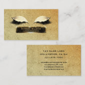 Wimper-Erweiterungs-schwarzes Goldzauber-Make-up Visitenkarte (Vorne/Hinten)