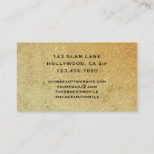 Wimper-Erweiterungs-schwarzes Goldzauber-Make-up Visitenkarte (Rückseite)