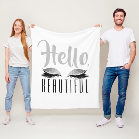 Wimper-Make-uphallo schönes Schwarzweiss Fleecedecke (Beispiel)