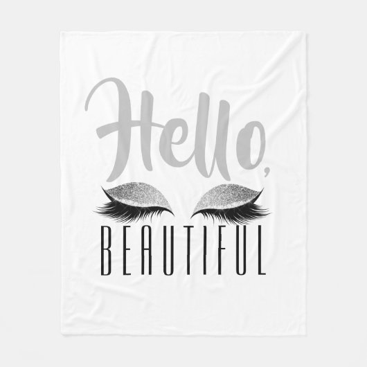 Wimper-Make-uphallo schönes Schwarzweiss Fleecedecke (Vorderseite)