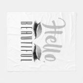 Wimper-Make-uphallo schönes Schwarzweiss Fleecedecke (Vorderseite (Horizontal))