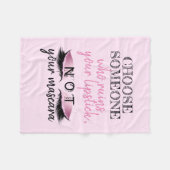 Wimper-Make-uprosa-Girly Zitat Fleecedecke (Vorderseite (Horizontal))