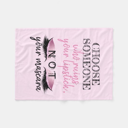 Wimper-Make-uprosa-Girly Zitat Fleecedecke (Vorderseite (Horizontal))