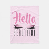 Wimper-Make-uprosa hallo schön Fleecedecke (Vorderseite)