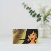 Wimper-Visitenkarte-Goldethnische Frau TAN Visitenkarte (Stehend Vorderseite)