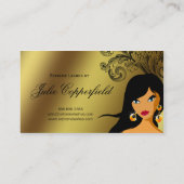 Wimper-Visitenkarte-Goldethnische Frau TAN Visitenkarte (Rückseite)