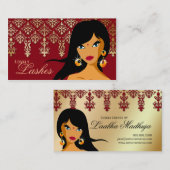 Wimper-Visitenkarte-indisches Frauen-Gold Visitenkarte (Vorne/Hinten)