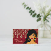 Wimper-Visitenkarte-indisches Frauen-Gold Visitenkarte (Stehend Vorderseite)