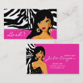 Wimper-Visitenkartezebra-Frauen-Rosa Visitenkarte (Vorne/Hinten)
