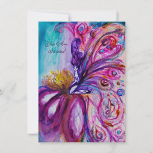 WIMPERIGE SÜßE BLUMENFEE IN ROSA,GOLD FUNKEN EINLADUNG