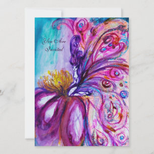 WIMPERIGE SÜßE BLUMENFEE IN ROSA, GOLDSCHIMMER EINLADUNG