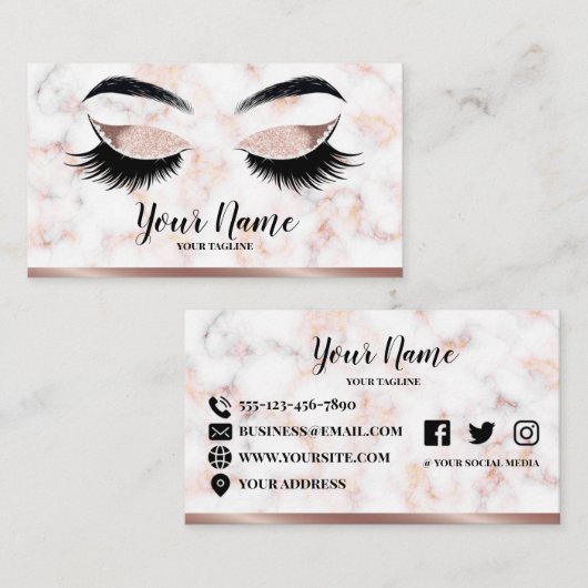 Wimperlogo-Visitenkarteentwurf Visitenkarte (Vorne/Hinten)