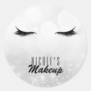 Wimpern Augenwimpern Extensions Silber Schönheit M Runder Aufkleber